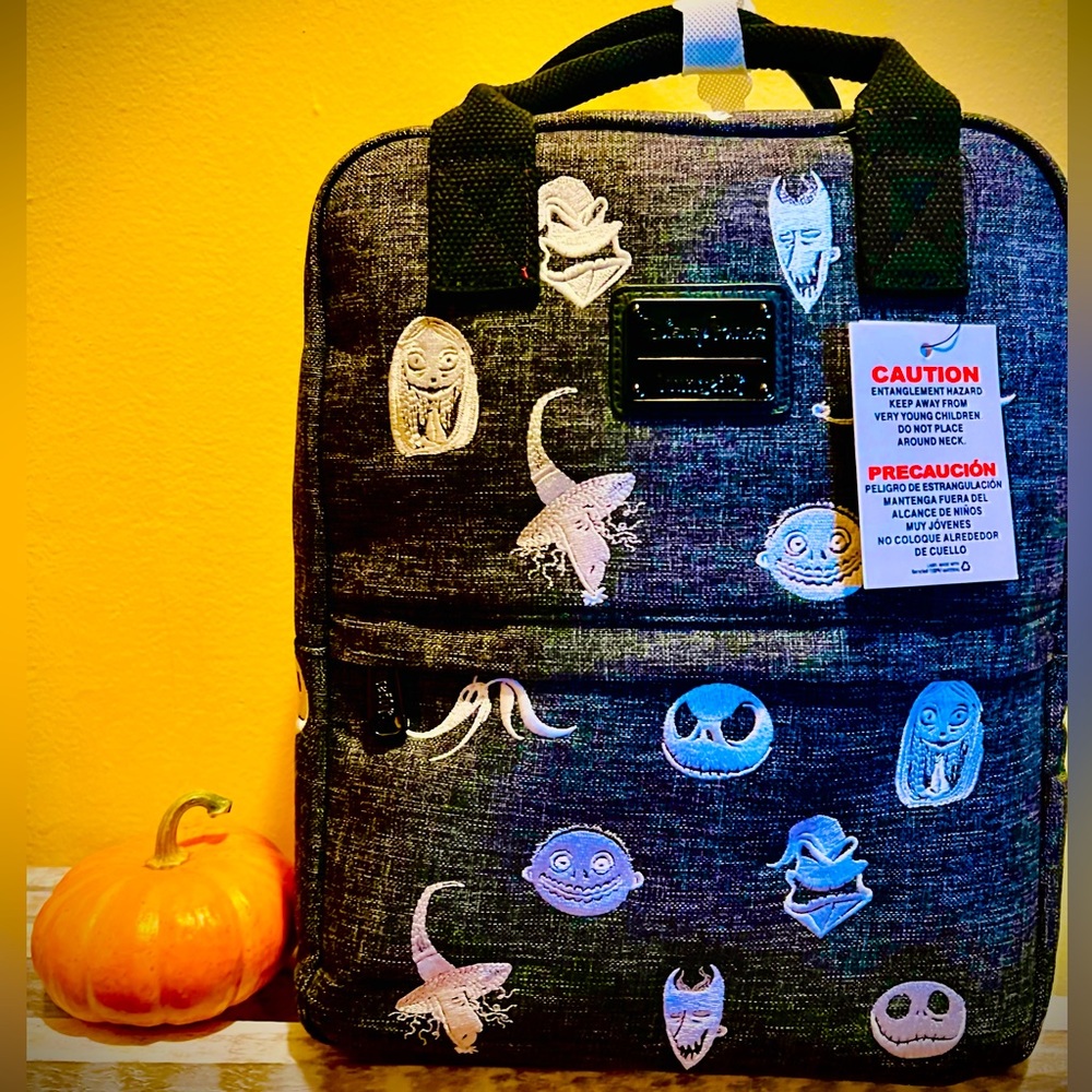 NWT Disney Parks Nightmare Before Christmas Loungefly Canvas Backpack